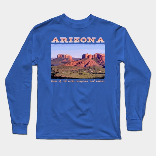 Arizona, Scenic with Red Rocks Long Sleeve T-Shirt by jdunster